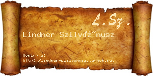 Lindner Szilvánusz névjegykártya